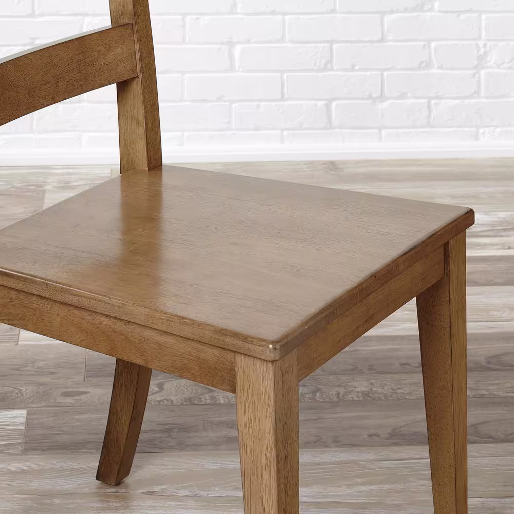 StyleWell Patina Oak Finish Dining Chair with Ladder Back (Set of 2) (17.72 in. W x 36.77 in. H)