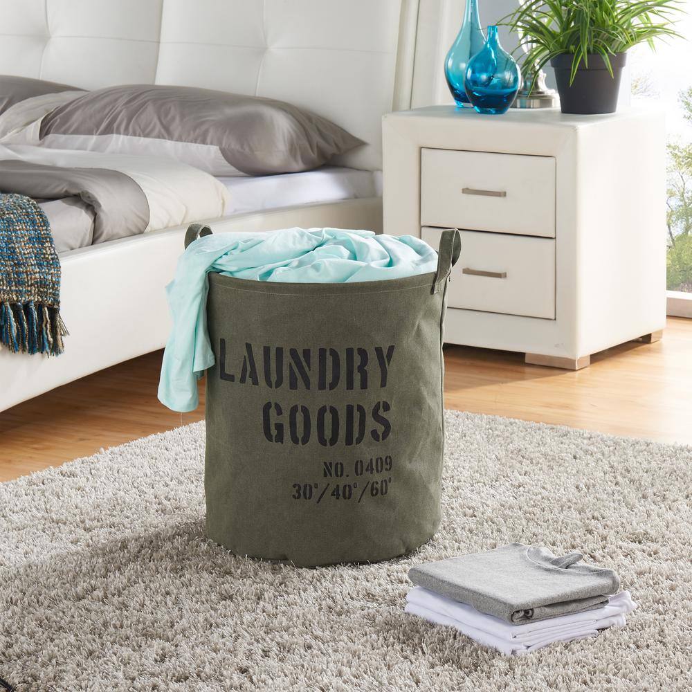DANYA B Army Canvas Laundry Bucket