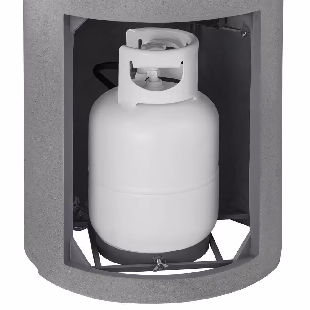 Hampton Bay Pendra 19.5 in. x 26 in. Round Concrete Gas Fire Column