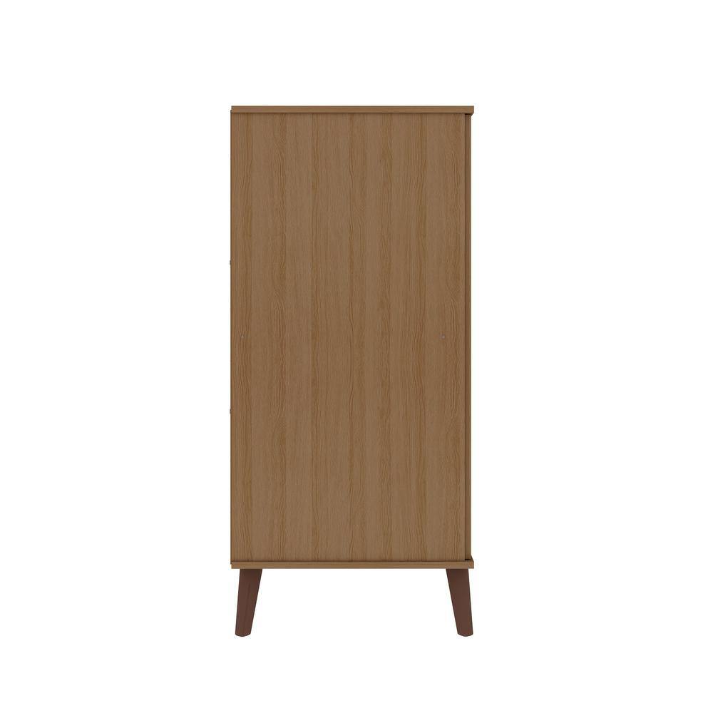 Manhattan Comfort 46.46 in. H x 26.77 in. W Brown Composite Shoe Storage Cabinet