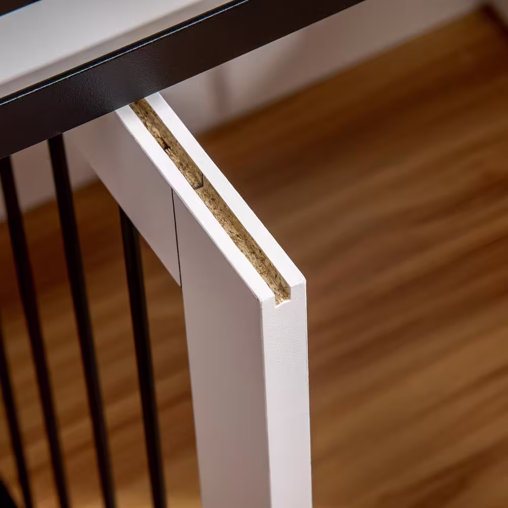 PawHut Modern Dog Crate End Table with Divider Panel, Dog Crate Furniture, White