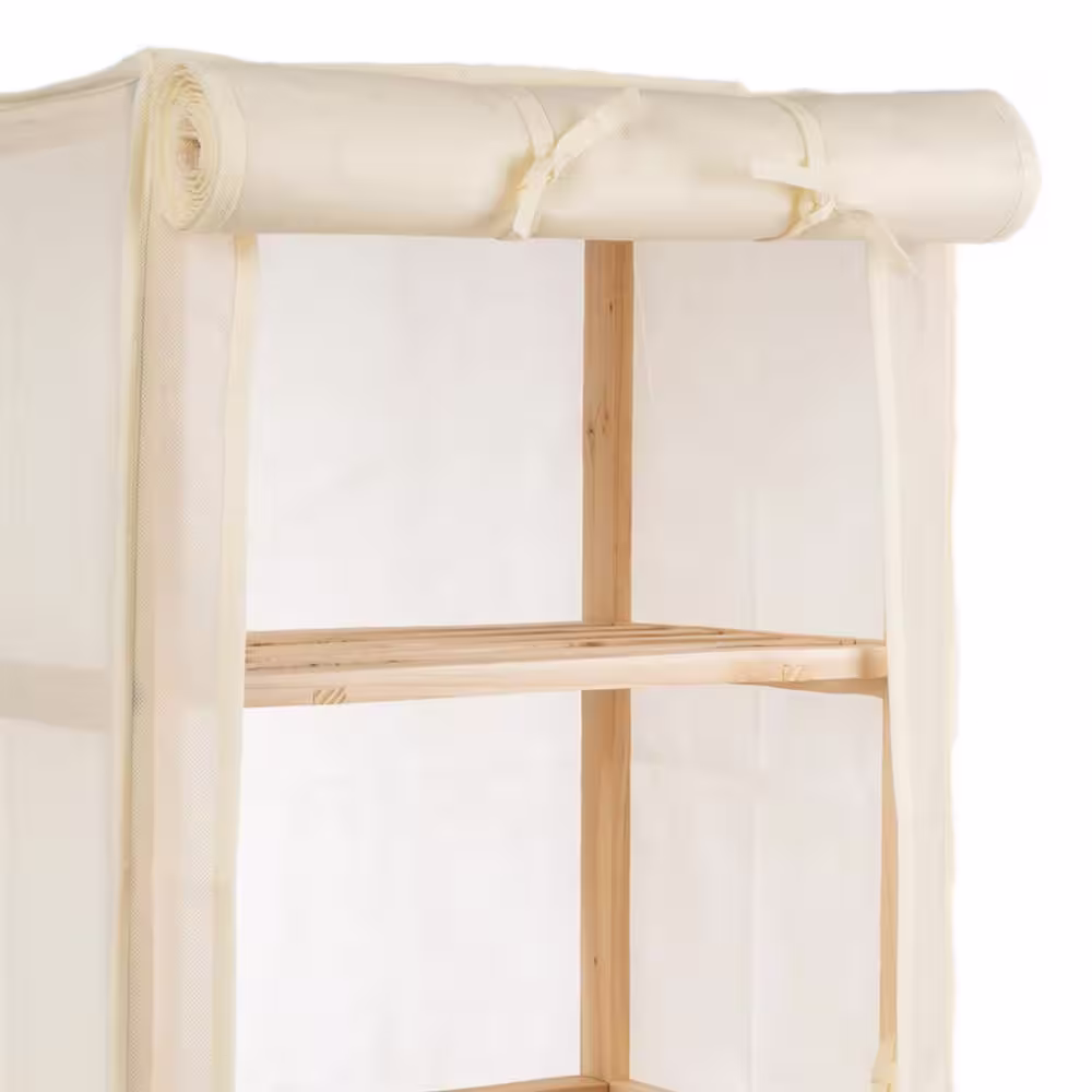 Lavish Home 5-Tier Wooden Shelving Unit with Removable Cover