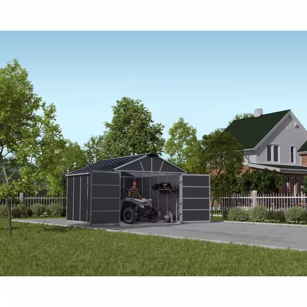 CANOPIA by PALRAM Yukon 11 ft. x 13 ft. Dark Gray Garage Shed
