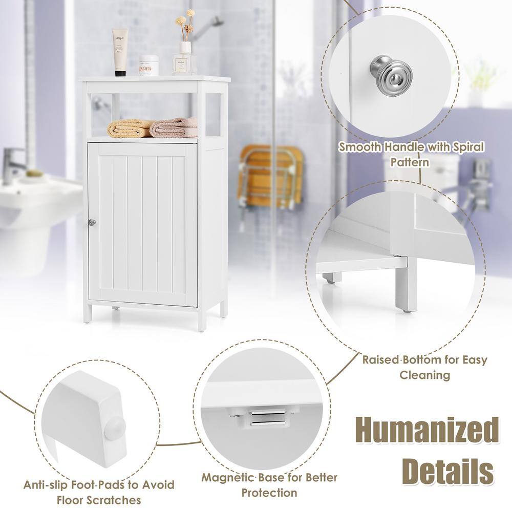 Costway Wood Freestanding Garage Cabinet in White (18 in. W x 33 in. H x 12 in. D)