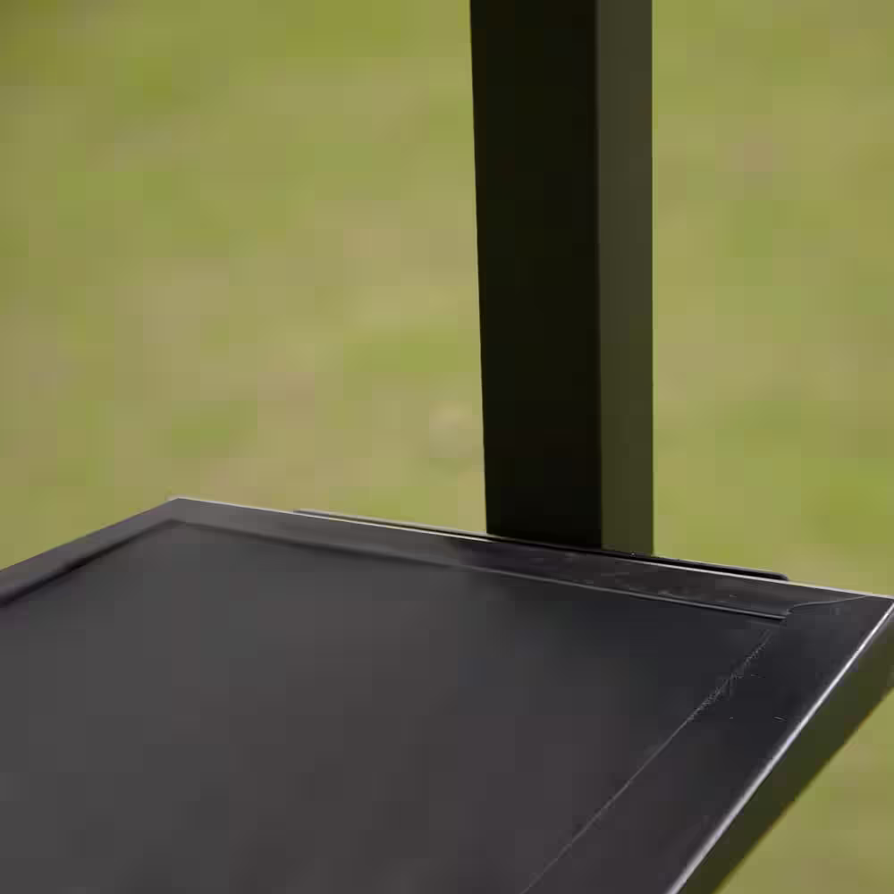 None 13 ft. L x 4.5 ft. W White Steel Double Tiered Backyard Patio BBQ Grill Gazebo with Bar Counters and Extendable Shades