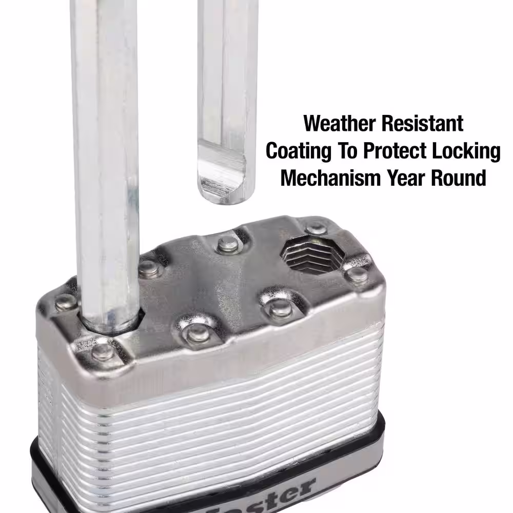 Master Lock Heavy Duty Outdoor Padlock with Key, 2-1/2 in. Wide, 2-1/2 in. Shackle, 2 Pack