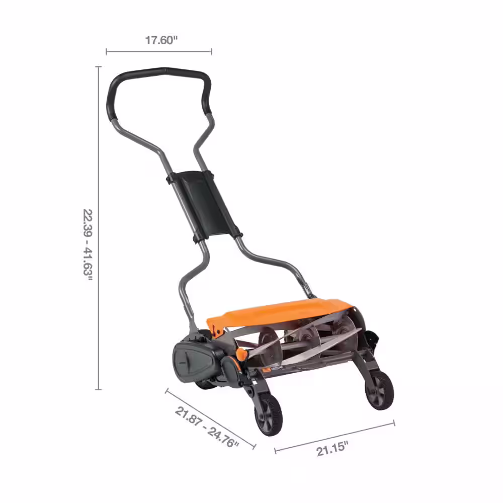 Fiskars StaySharp 18 in. Cut Manual Push Non Electric Walk Behind Reel Mower