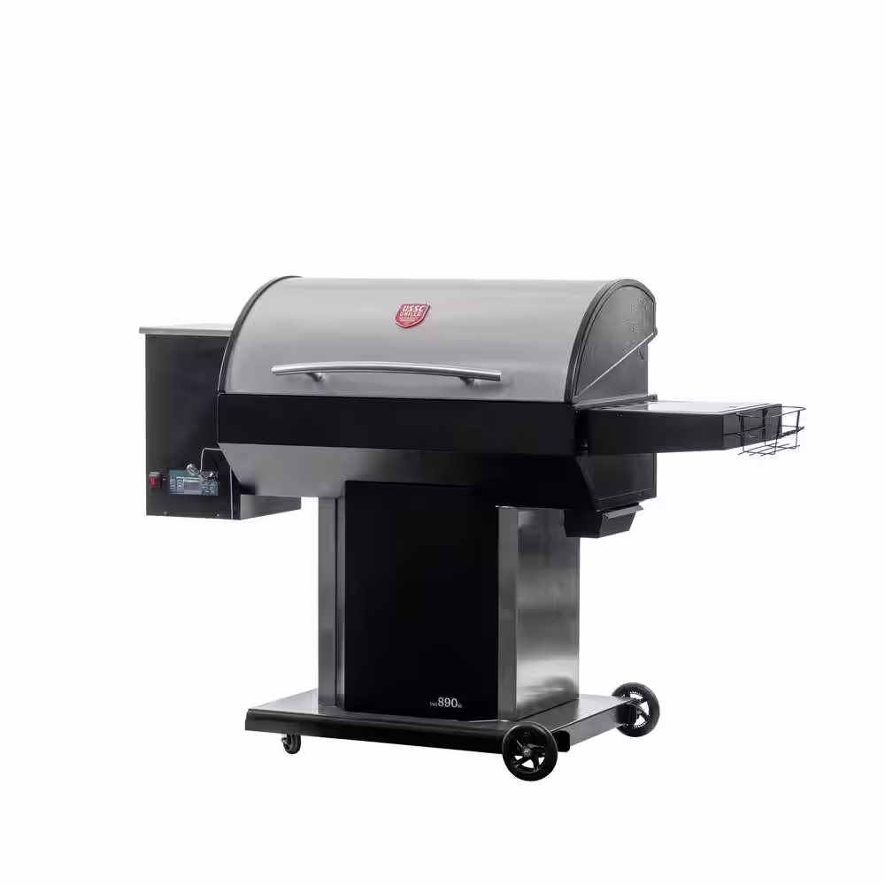 USSC GRILLS USG890SS Wood Pellet Grill Smoker in Stainless Steel with Searing Station