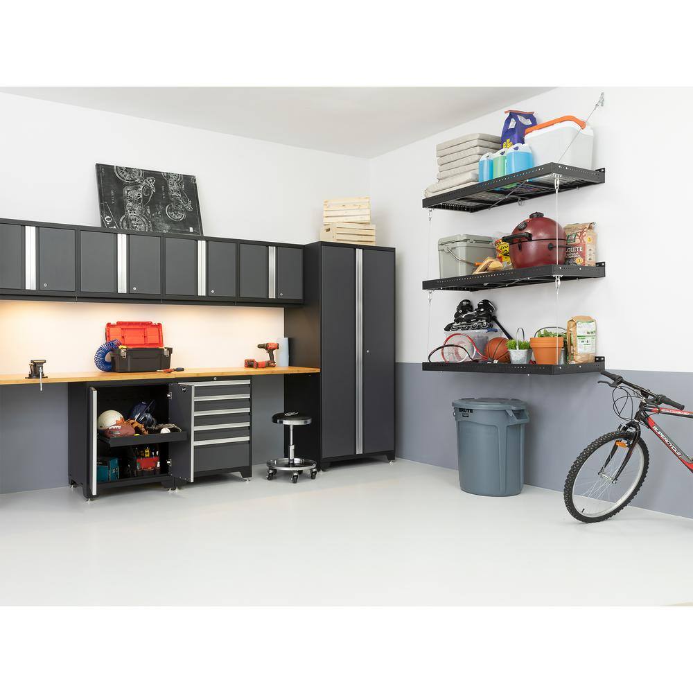 NewAge Products Pro Series 140 in. W x 23.57 in. H x 14 in. D 18-Gauge Steel Cabinet Set in Gray (3-Piece)