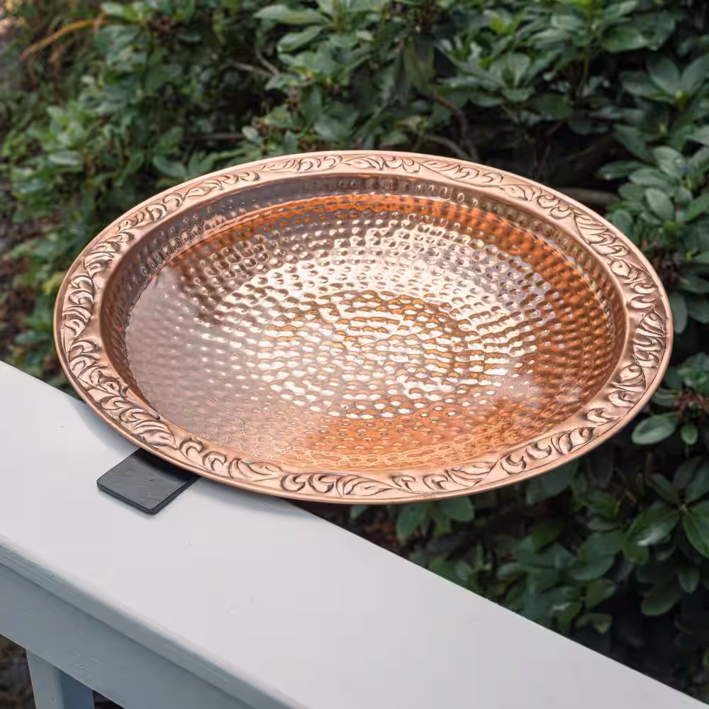 Good Directions 18 in. Pure Copper Deck Mount Birdbath