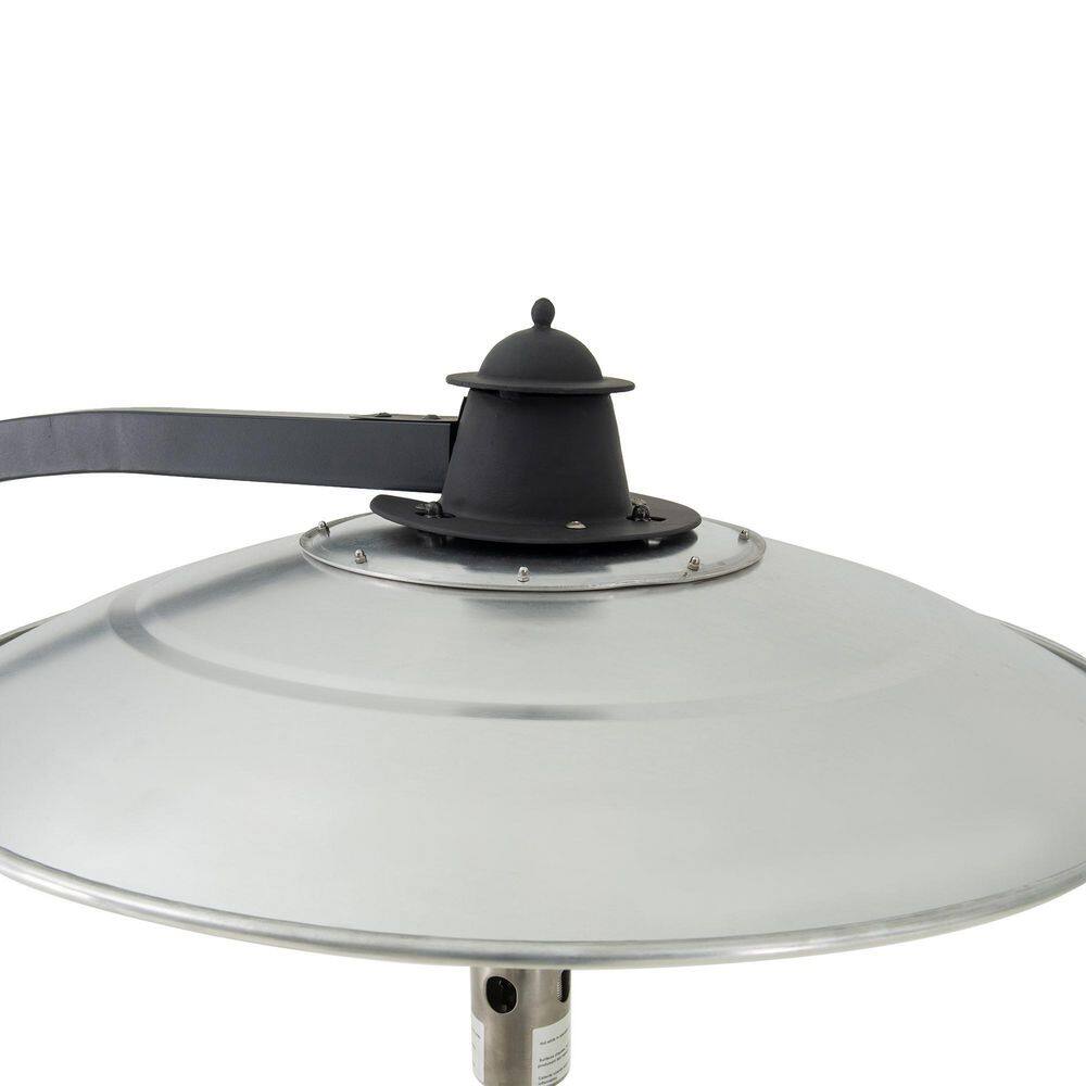 Sunjoy Cartwell 45000 BTU Matte Black Steel Outdoor Patio Portable Offset Propane Gas Heater with Wheels and Table Top