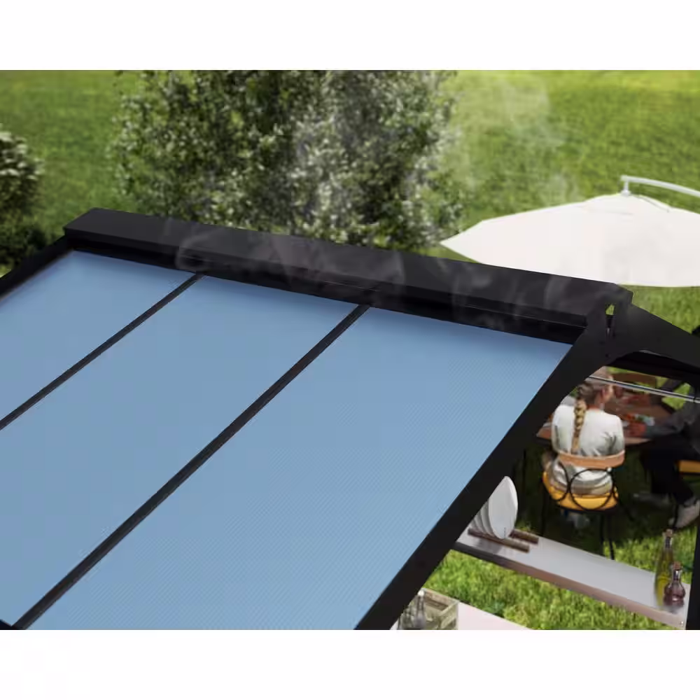 CANOPIA by PALRAM Austin 6 ft. x 8 ft. Black/Gray Opaque BBQ Garden Gazebo