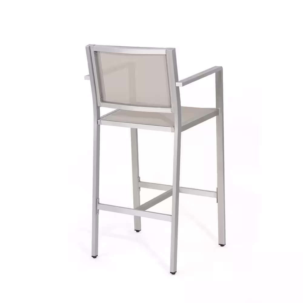 Noble House Cape Coral Silver 5-Piece Aluminum Outdoor Bar Height Bistro Set