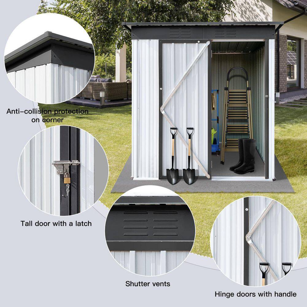 maocao hoom 3 ft. W x 5 ft. D Metal Shed with Door (15 sq. ft.)