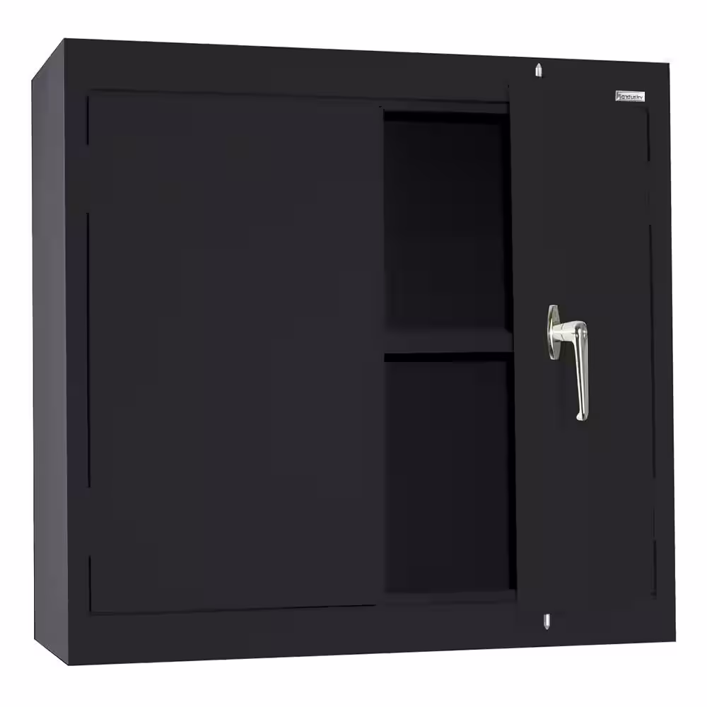 Sandusky Wall Mounted Garage Cabinet in Black (30 in. W x 26 in. H x 12 in. D)