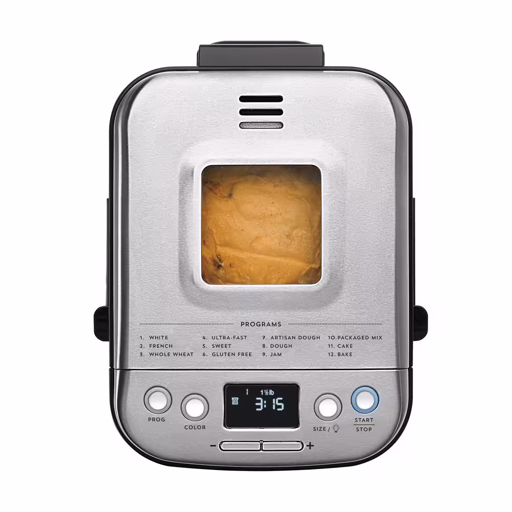 Cuisinart Automatic 2 lbs. Brushed Stainless Steel Bread Maker with Gluten-Free Setting