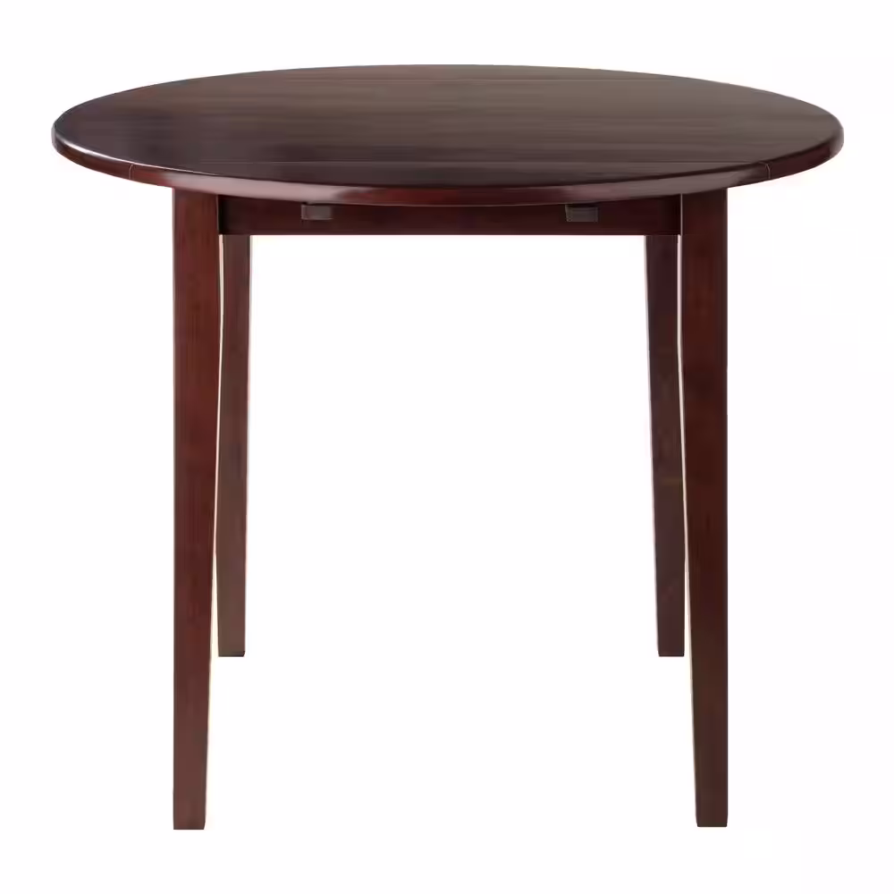 WINSOME WOOD Clayton 36 in. Walnut Round Drop Leaf Table