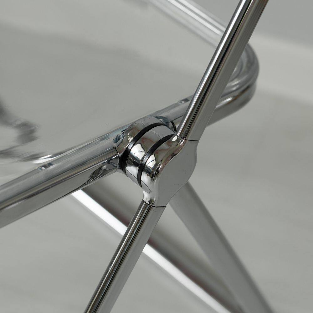 None Acrylic Folding Party Transparent Chair with Double Hinged Back : Indoor Outdoor, Clear