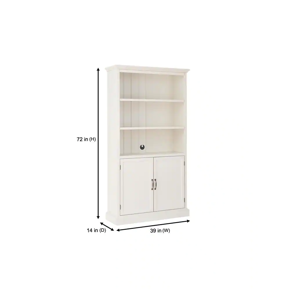 Home Decorators Collection Royce 72 in. Polar Off-White Modular 3-Shelf Bookcase with Adjustable Shelves