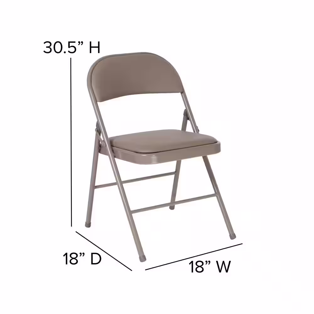 Flash Furniture Gray Metal Folding Chair (4-Pack)