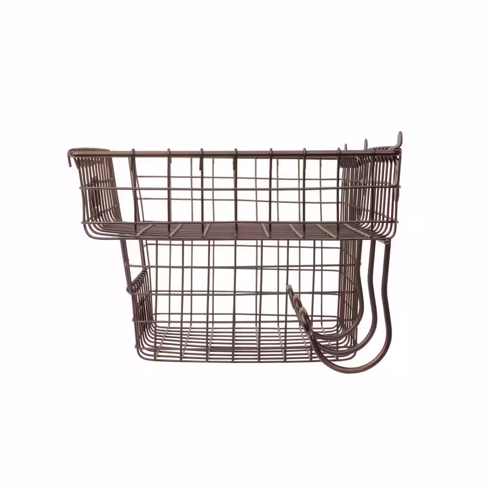 Spectrum 8.75 in. H x 24 in. W Bronze Steel 1-Drawer Wide Mesh Wire Basket