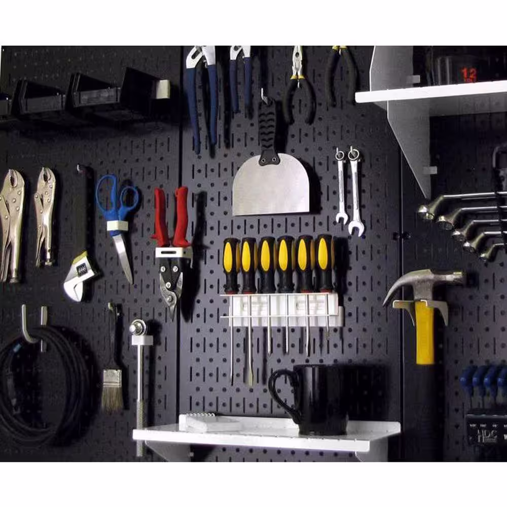 Wall Control 32 in. x 32 in. Overall Size Black Metal Pegboard Pack with Two 32 in. x 16 in. Pegboards
