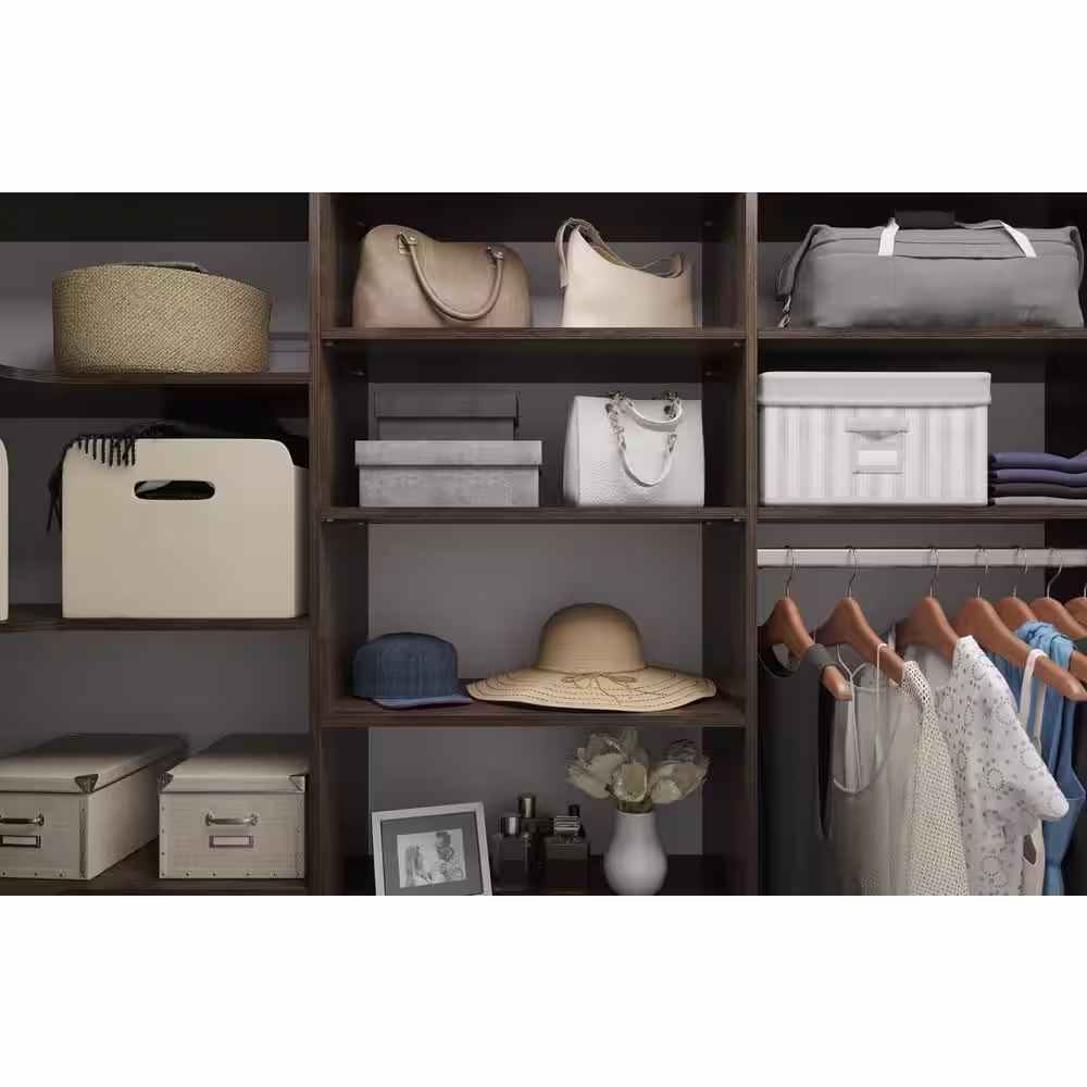 Closet Evolution 24 in. W x 14 in. D Espresso Wood Shelves (2-Pack)