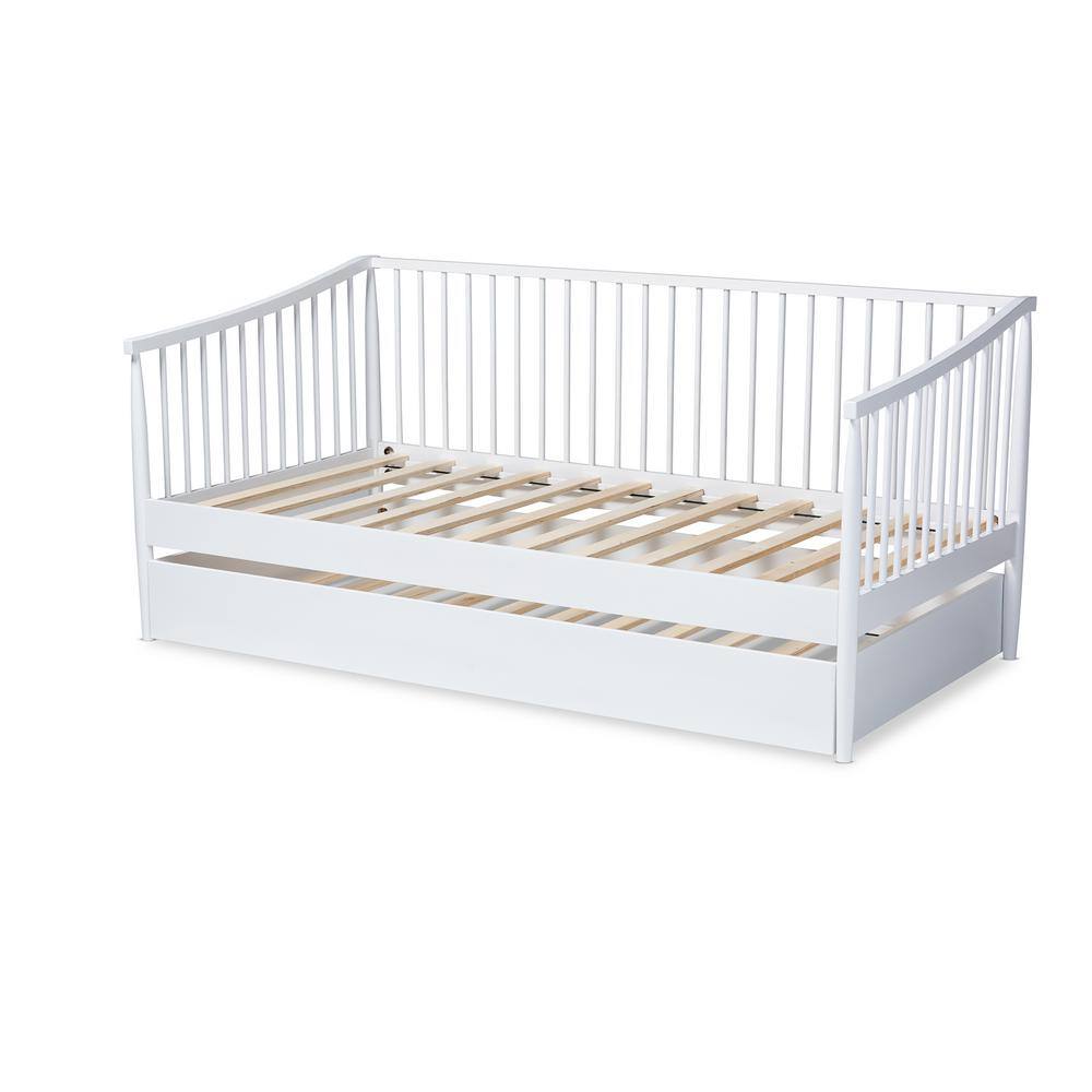 Baxton Studio Renata White Twin Daybed with Trundle
