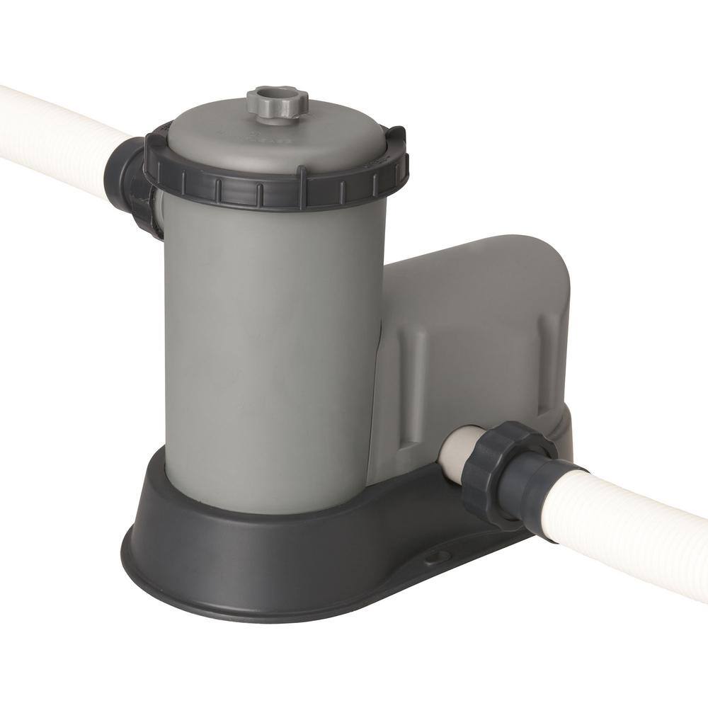 Bestway 16 ft. x 16 ft. Round 48 in. Deep Metal Frame Power Vista Pool Set with Vacuum and Maintenance Kit