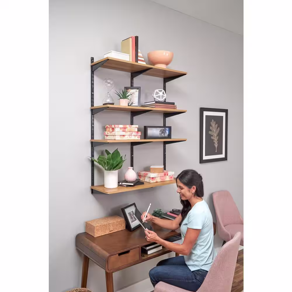 Rubbermaid Golden Oak Adjustable Wood Shelf 12 D x 24 L