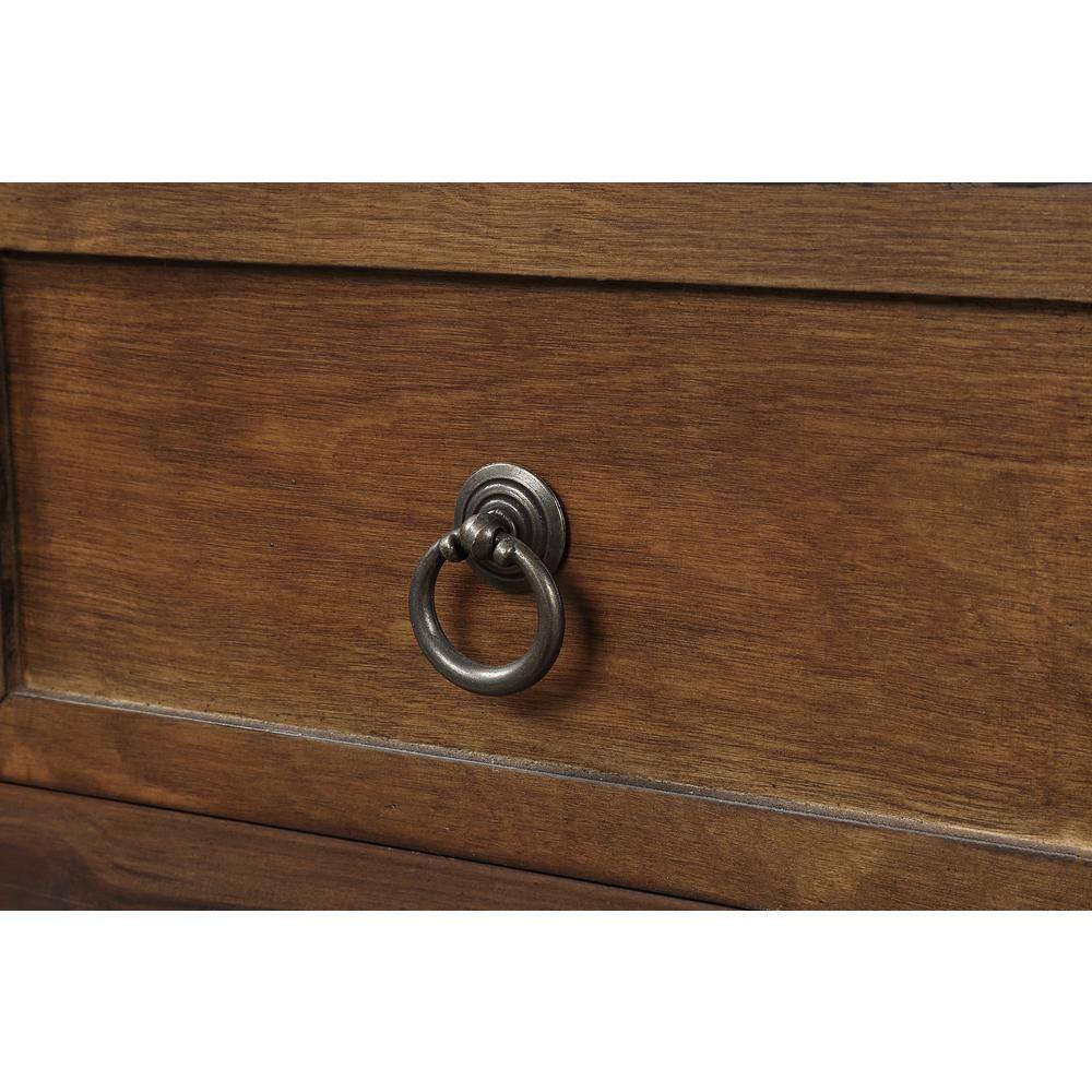 Harper & Bright Designs 58 in. Brown Standard Rectangle Wood Console Table with Drawers