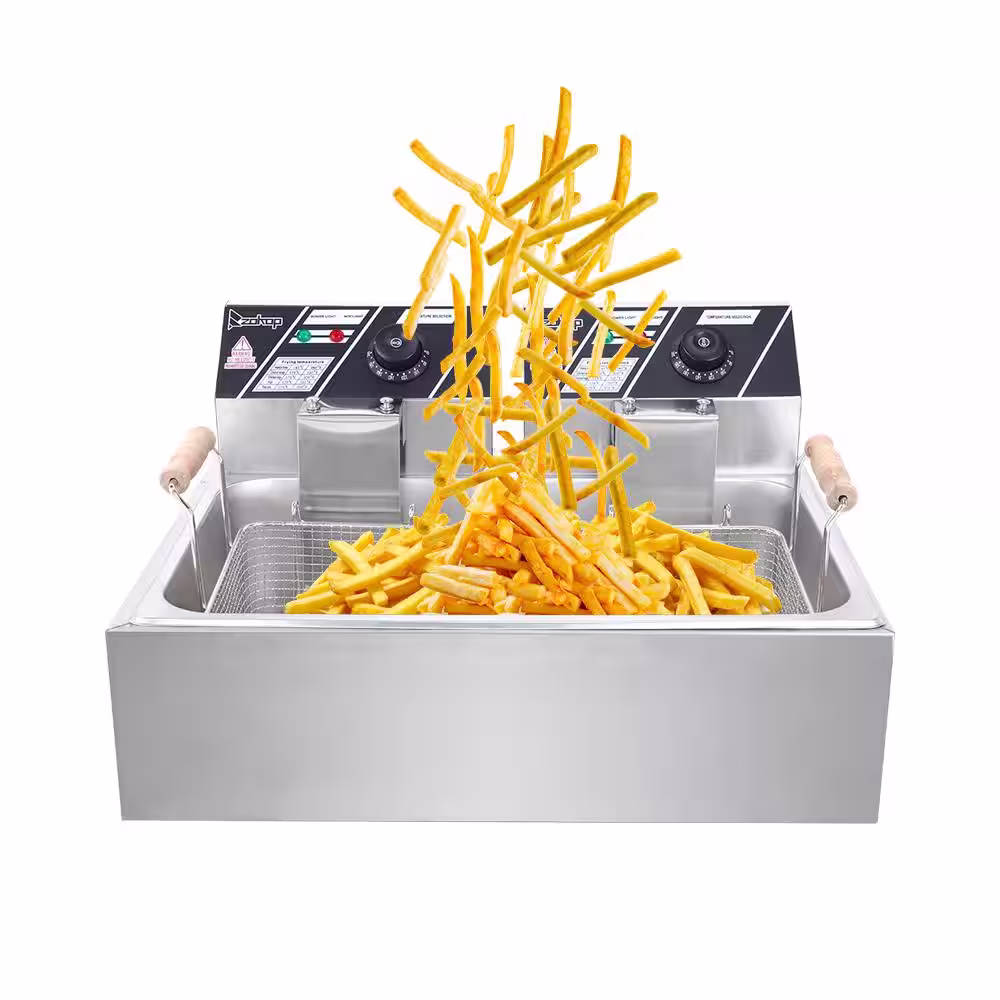 None 12.7 qt. Stainless Steel Single Basket Electric Deep Fryer