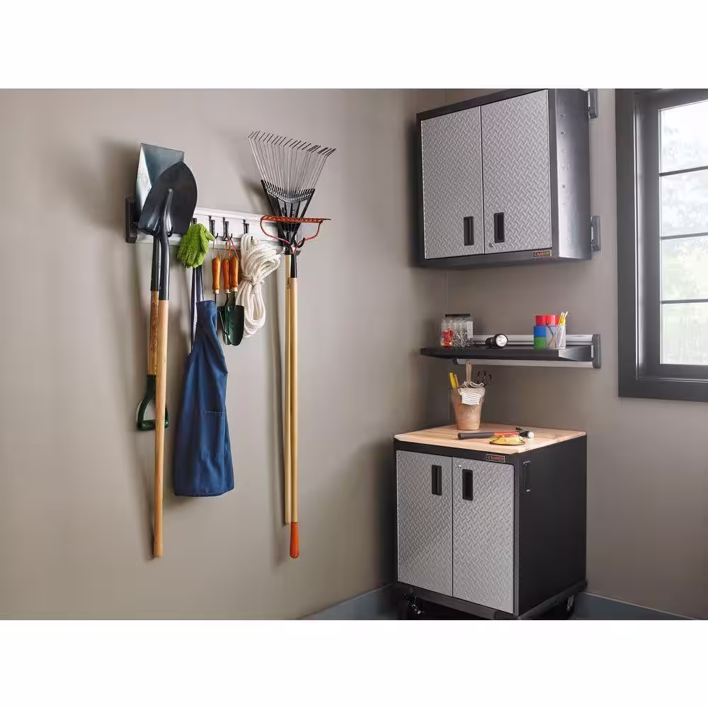 Gladiator 32 in. L GearTrack Garage Wall Storage Kit with 6-Hooks