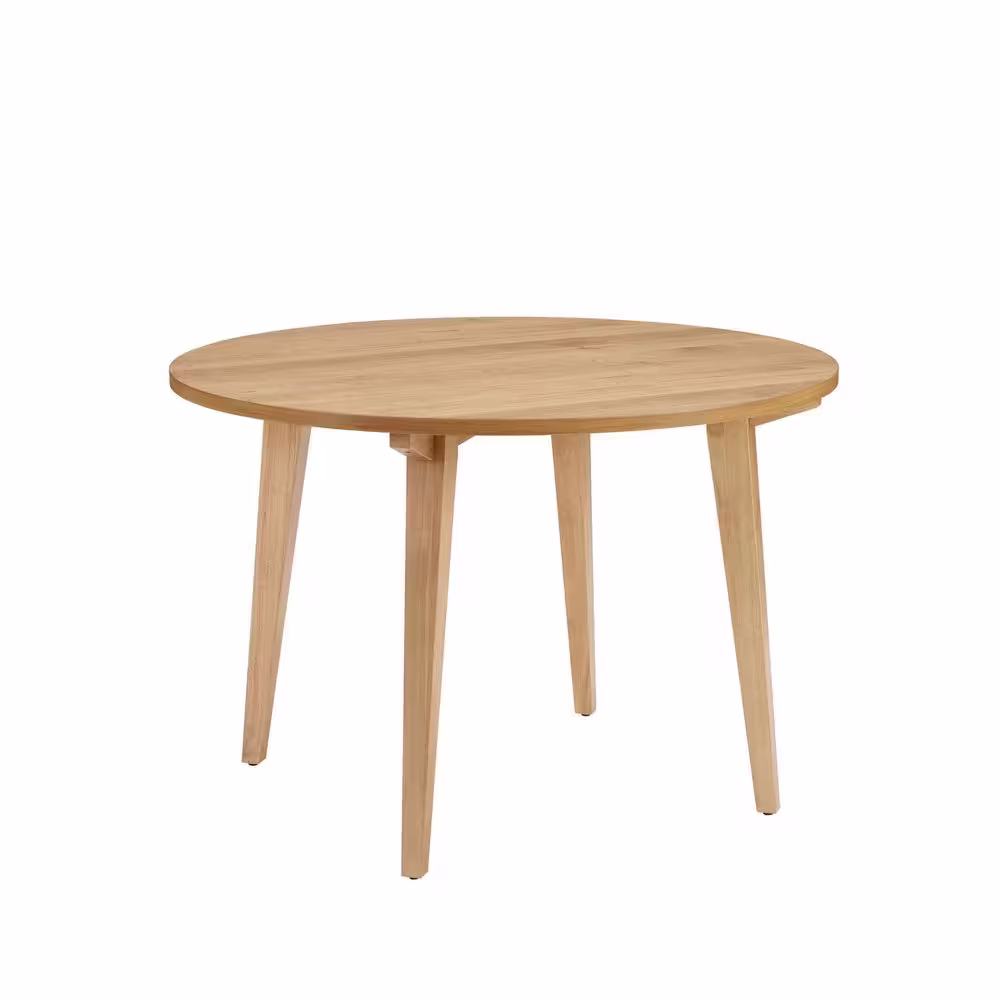 Welwick Designs 45 in. Round English Ash Wood-Top Scandinavian Dining Table (Seats 4)