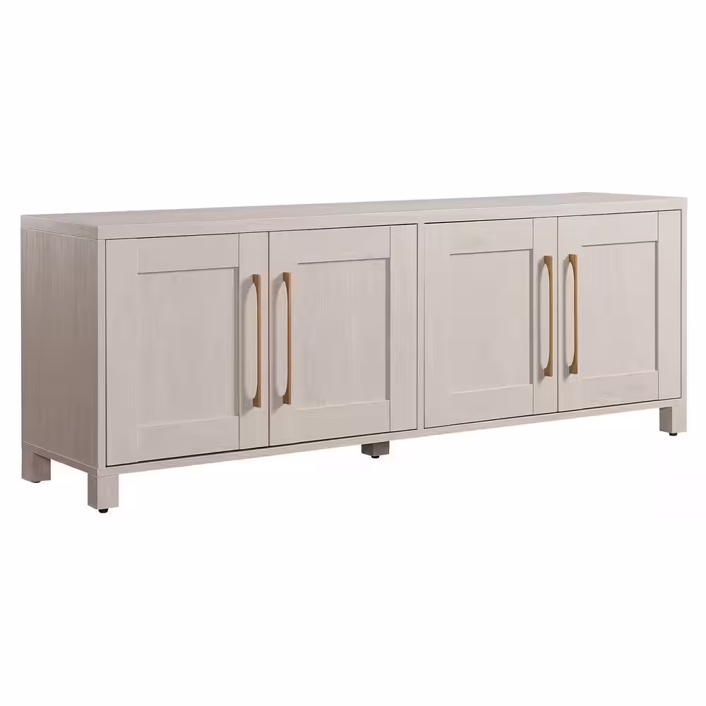 None Chabot 68 in. Alder White Rectangular TV Stand Fits TV's up to 75 in.