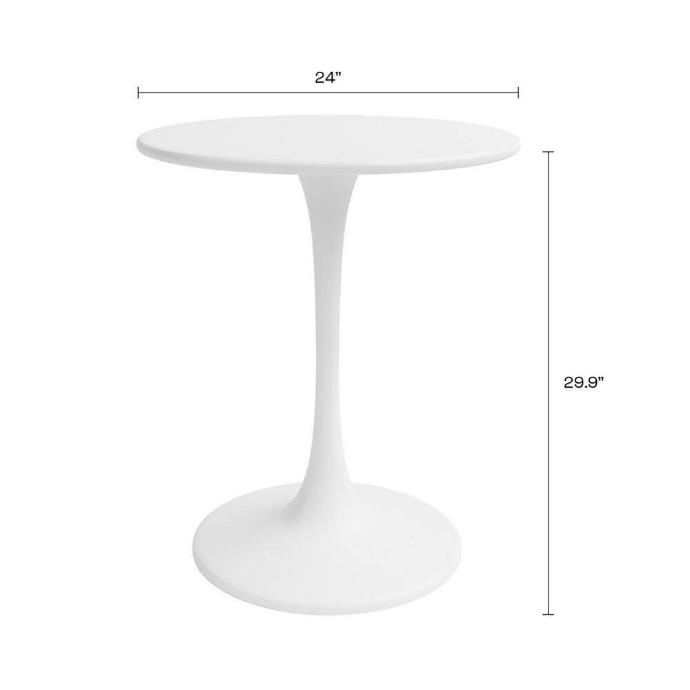Jamesdar Kurv 24 in. Round White Steel Bistro Table (Seats 2)