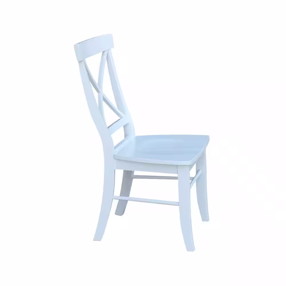 International Concepts Alexa Pure White Wood X-Back Chair (Set of 2)