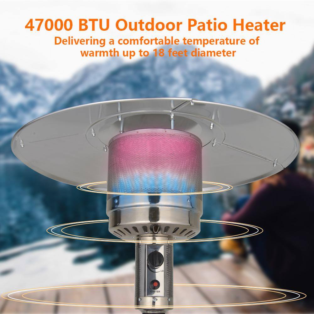 None 46000 BTU Patio Propane Heater in Mocha