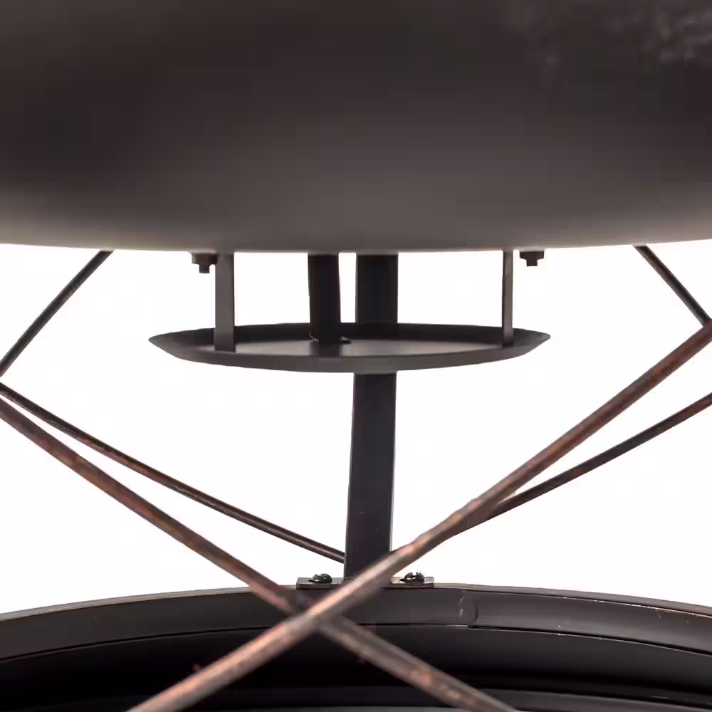 Pleasant Hearth Palmetto 30 in. x 19 in. Round Steel Wood Fire Pit in Rubbed Bronze with Cooking Grid