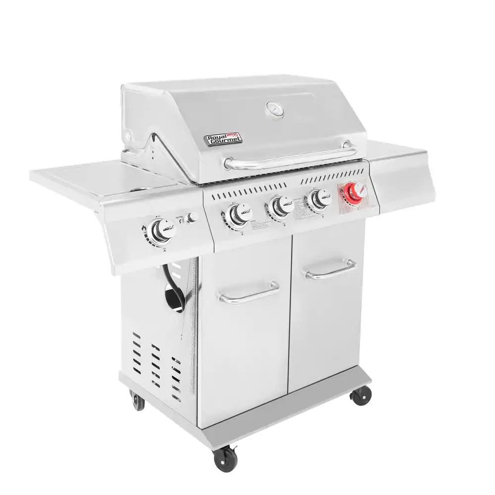 Royal Gourmet 4-Burner Propane Gas Grill in Stainless Steel with Sear Burner and Side Burner
