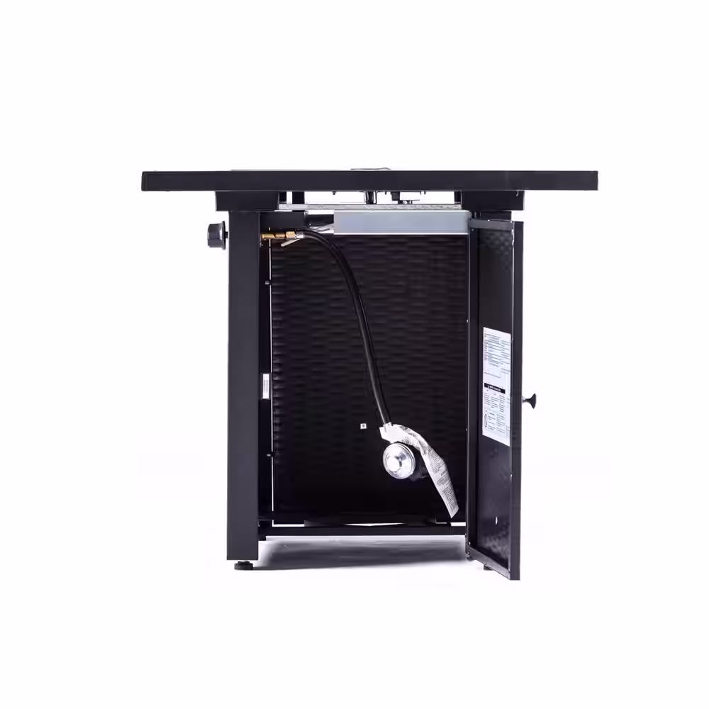 Legacy Heating 28 in. Square 50000 BTU Steel Propane Fire Pit Table in Black