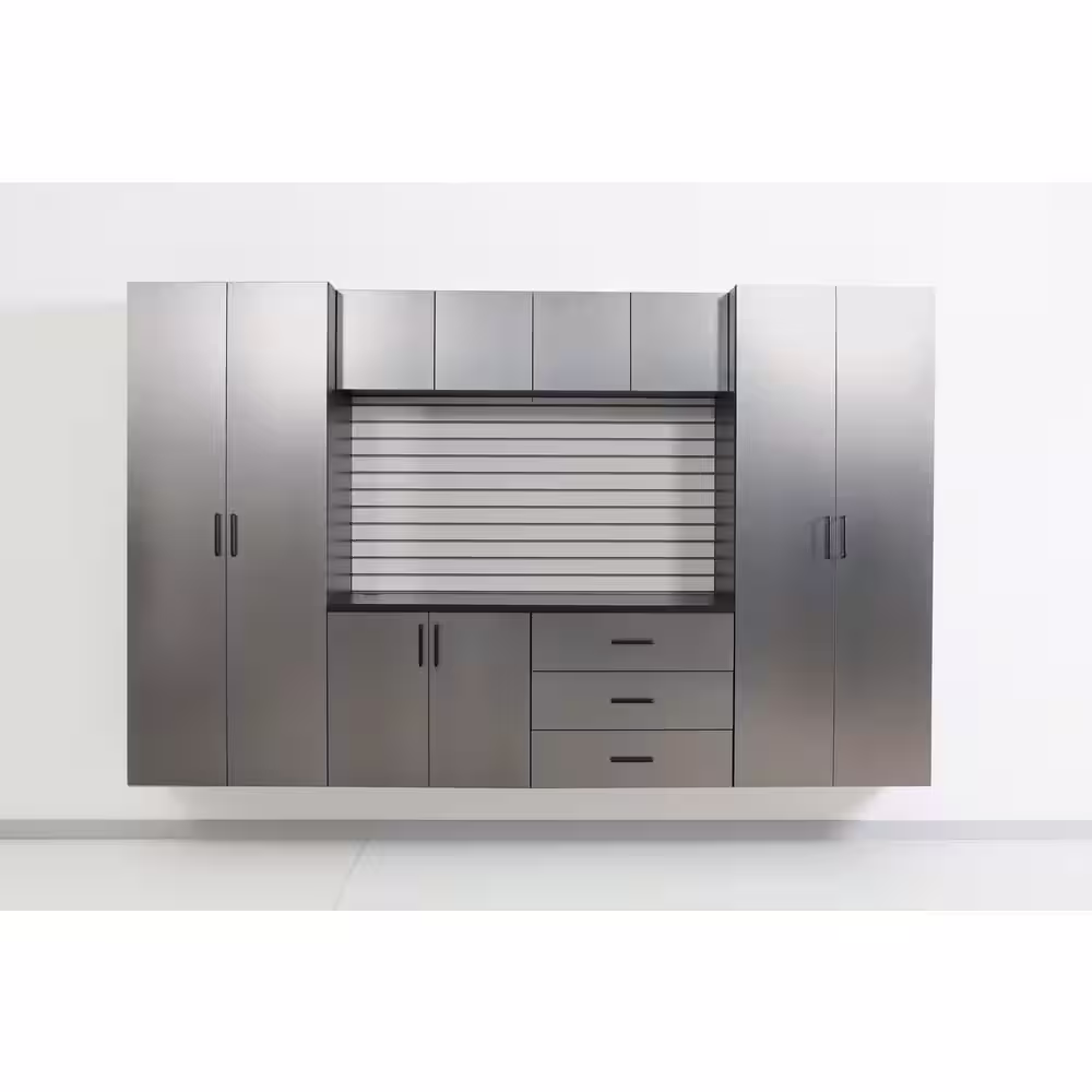 Garage TECH Astro Series Wood 1-Shelf Wall Mounted Garage Cabinet in Metallic Gray (32 in W x 28 in H x 20 in D)
