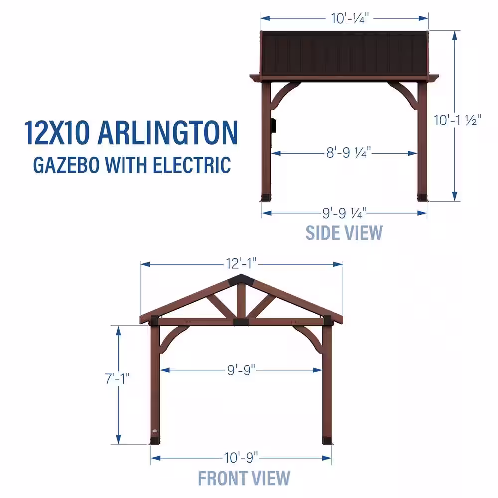 Backyard Discovery Arlington 12 ft. x 10 ft. Gazebo with Steel Roof