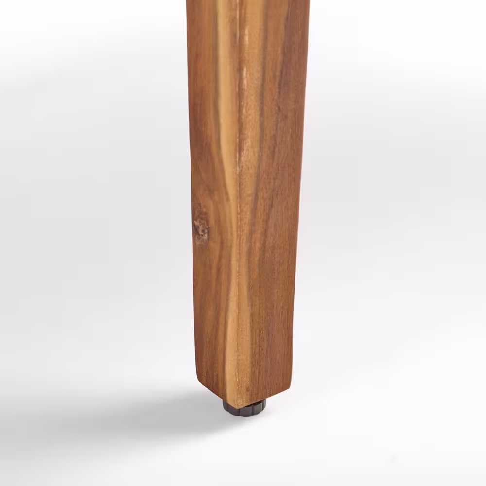 Noble House Hampton Natural 9-Piece Wood and Faux Rattan Patio Conversation Set