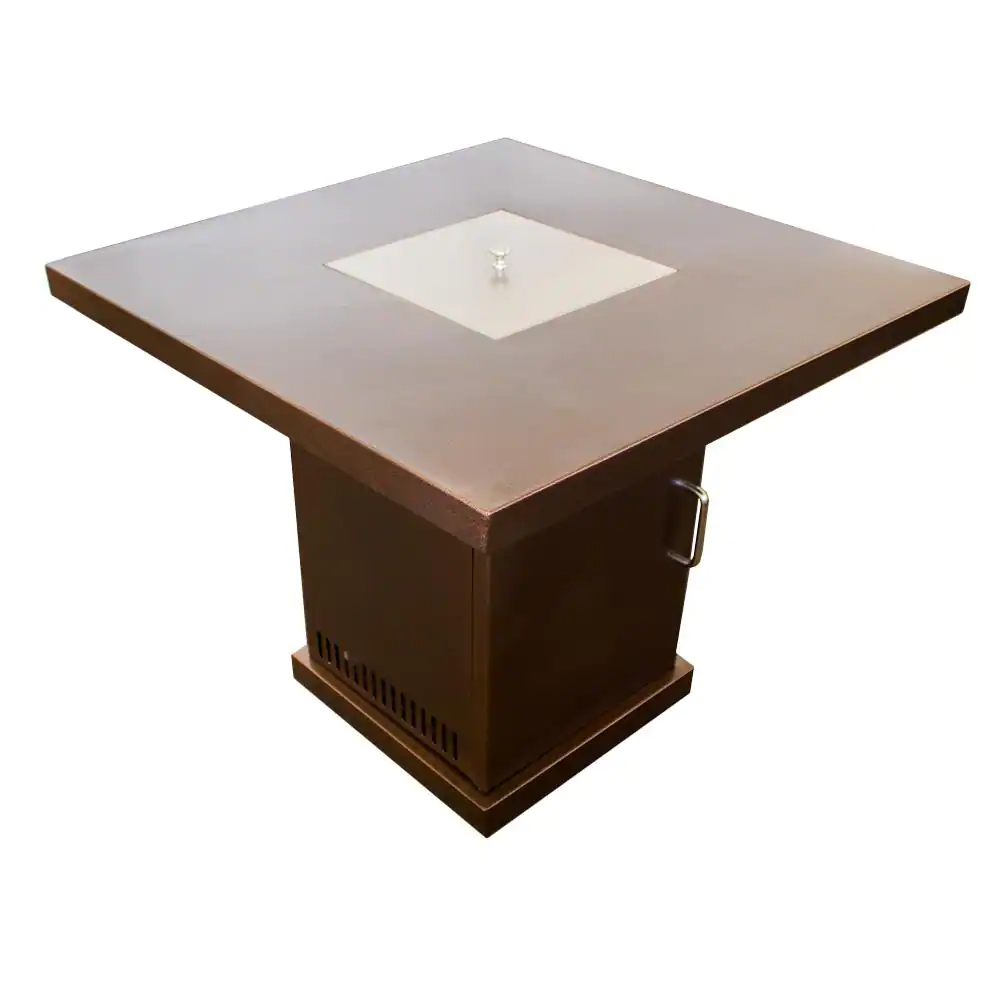 Hiland 30 in. x 30 in. Propane Fire Pit in Hammered Bronze