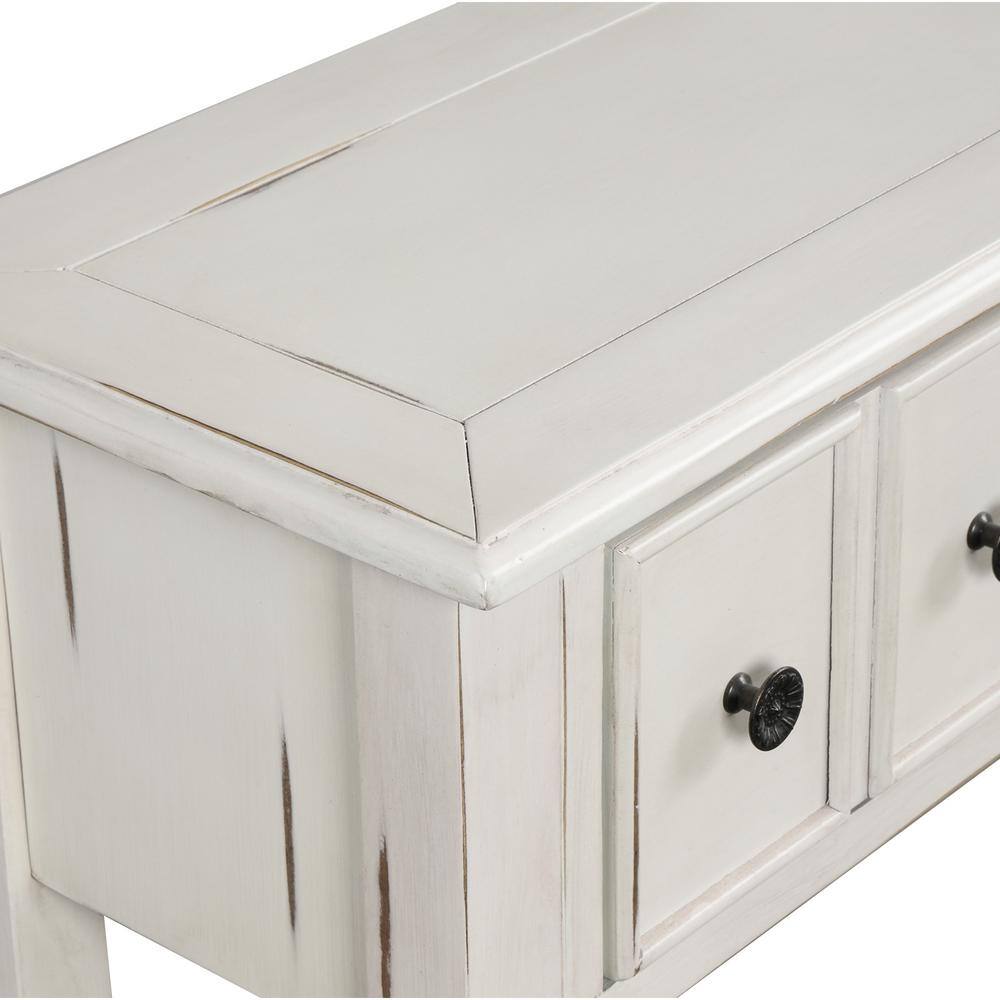 Harper & Bright Designs 60 in. White Standard Rectangle Wood Console Table with Drawers