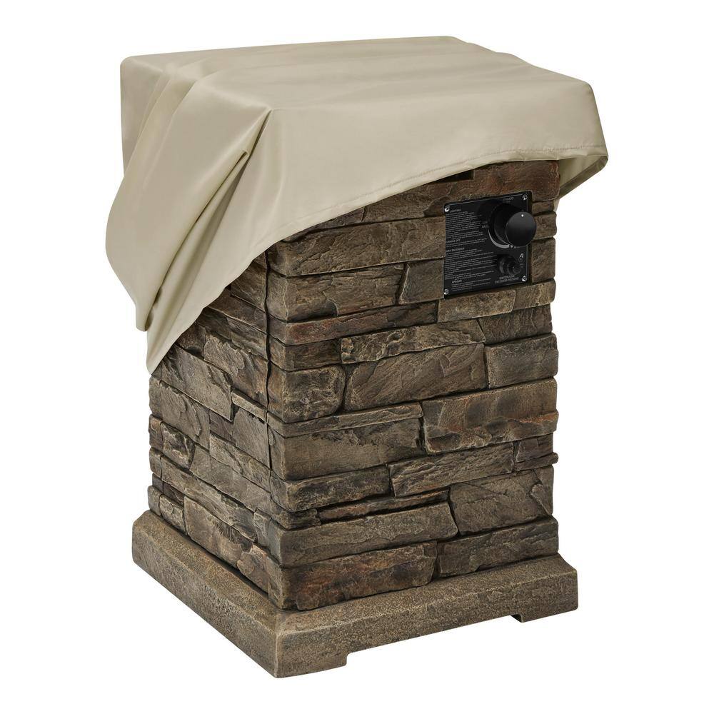 Hampton Bay 19 in. W x 29 in. H Square Stacked Stone Fire Column