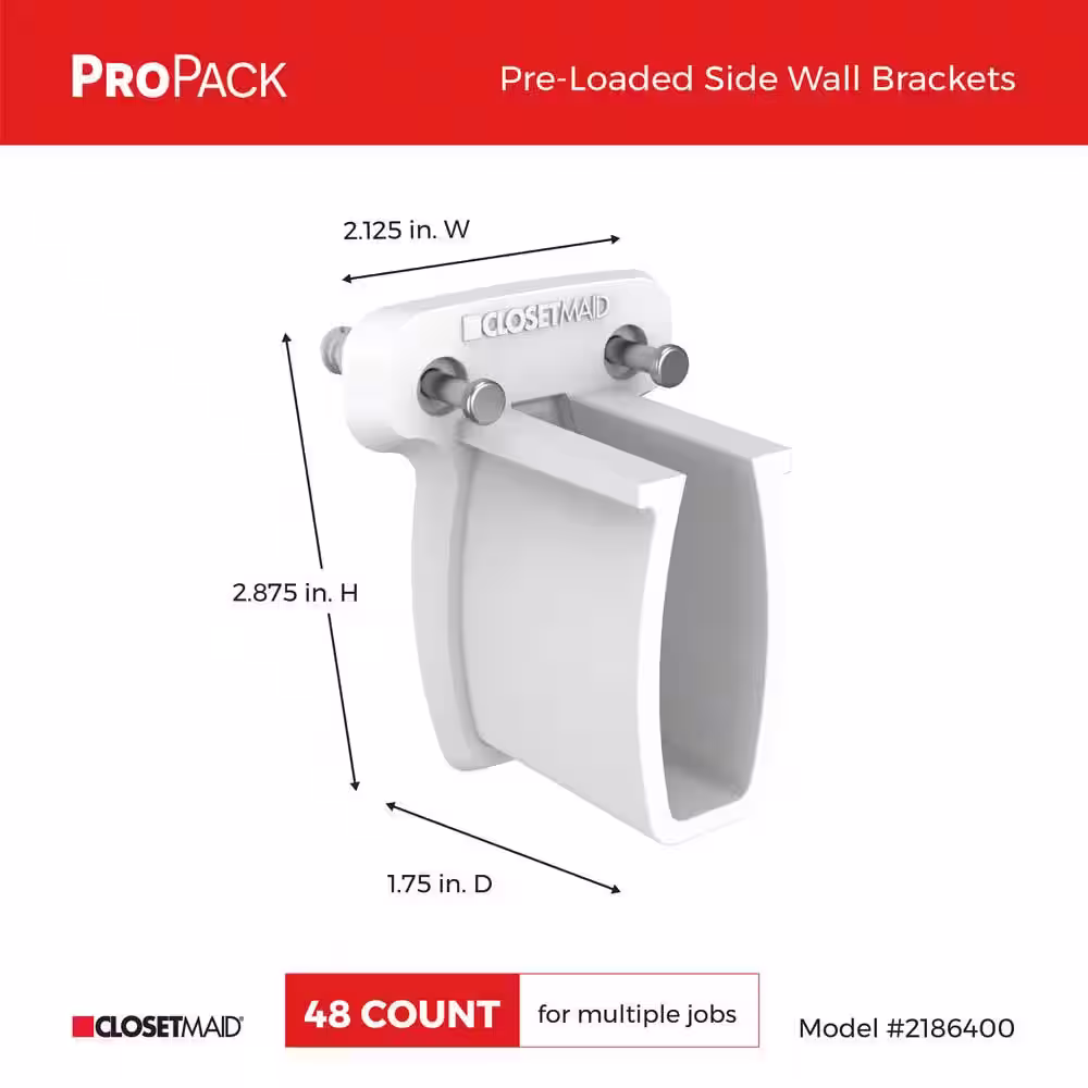 ClosetMaid ProPack Pre-Loaded Side Wall Brackets (48-Piece)