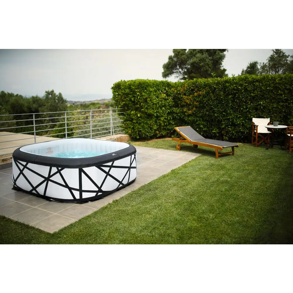 M SPA Premium Series SOHO 6-Person 132 Air Bubble Massage Inflatable SQUARE Hot Tub Integrated ONE Unit Child Safety Lock