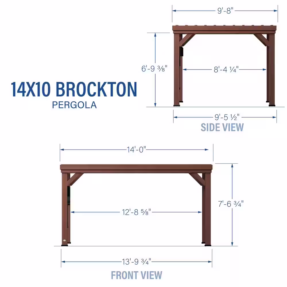 Backyard Discovery Brockton 10 ft. x 14 ft. All Cedar Wooden Modern Pergola
